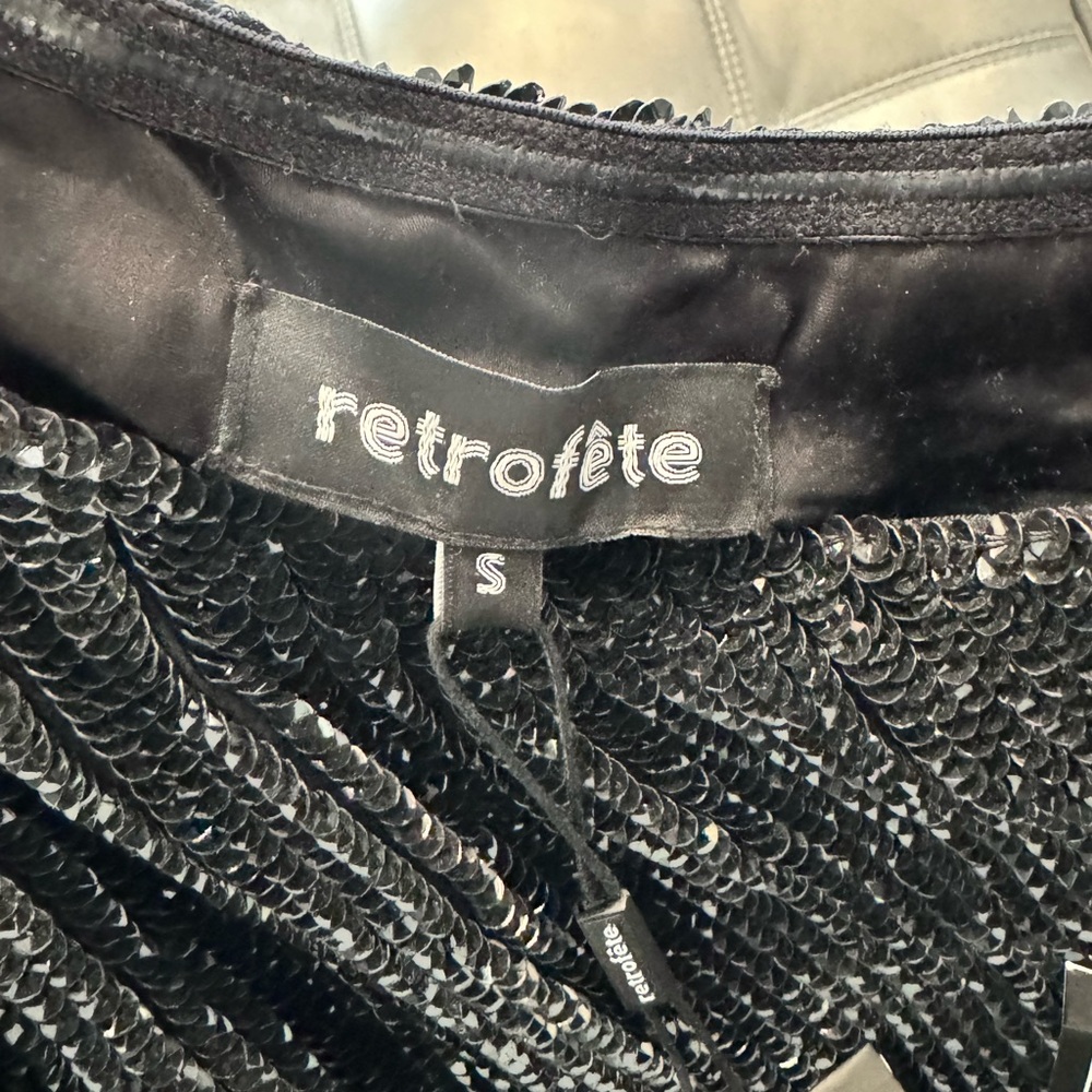 Brands New With Tags, Size Small, Retrofête Ella Black Sequin Dress. - Picture 4 of 5